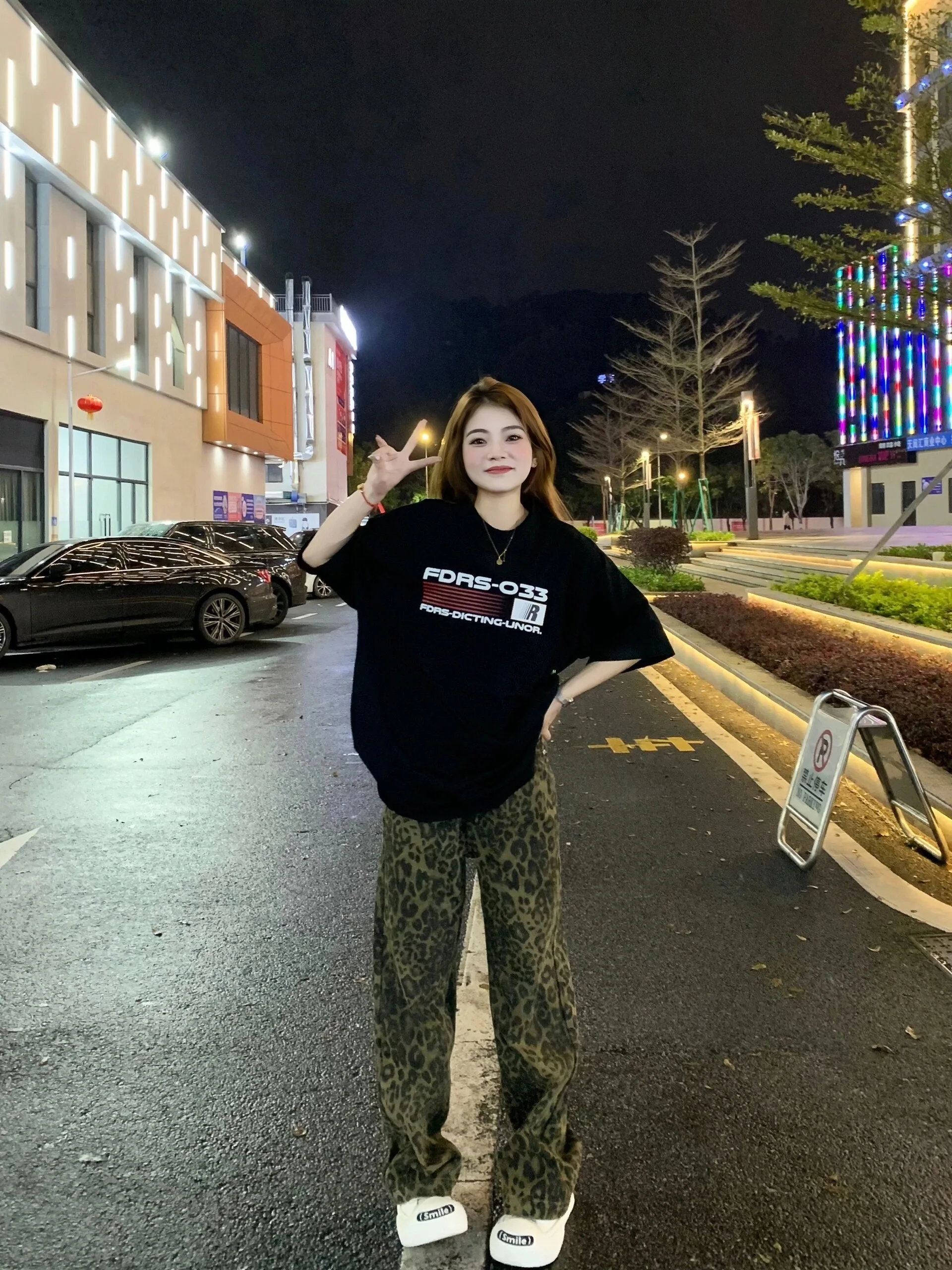 

Прямые джинсы с леопардовым принтом в стиле ретро, женские весенне-осенние 2024, новые свободные широкие брюки в стиле хип-хоп High Street