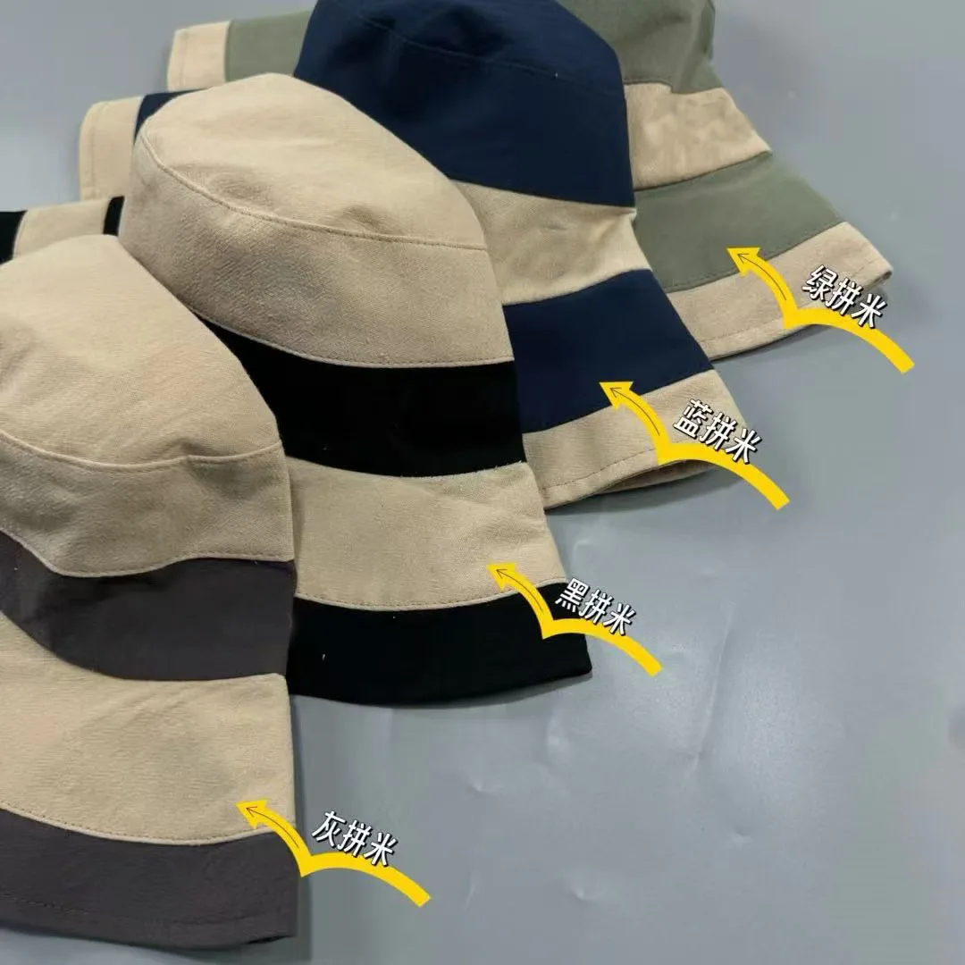 قبعة صياد السمك الجديدة المطرزة الواقية من الشمس في الهواء الطلق واقية من الشمس اليابانية والكورية متعددة الاستخدامات قبعة كبيرة الحواف
