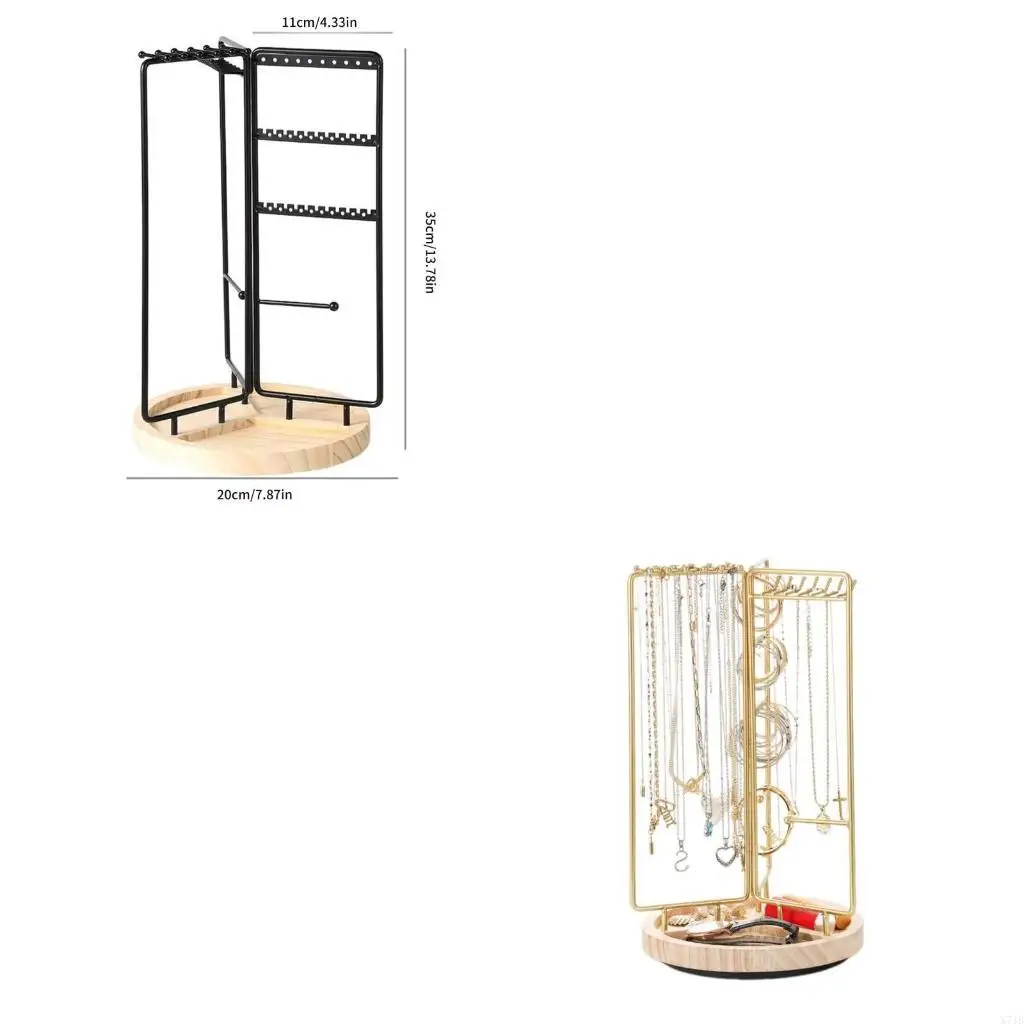 

Adjustable Rotating Jewelry Stand Fashionable Necklace Display Stand with Multiple Slots Handy Jewelry Rack