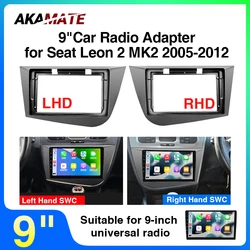 Car Radio Frame Bezel for Seat Leon 2 MK2 2005-2012 For 9inch Multimedia Player Panel Dash Mounting Trim Face Frame Cover 2Din