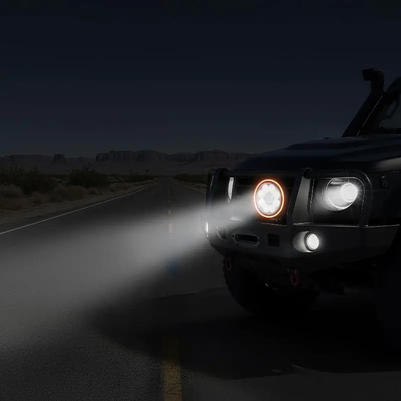 Round LED Spotlight High Brightness Beads Waterproof Shock Resistant Universal Auxiliary Lamp for RV Camper