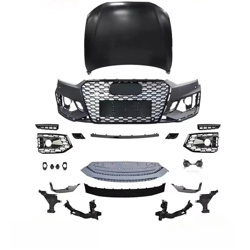 High Quality RS5 Style Front Bumper Body Kit Fit For A5 Upgrade Front Face Assembly With Two Headlights Exterior Parts