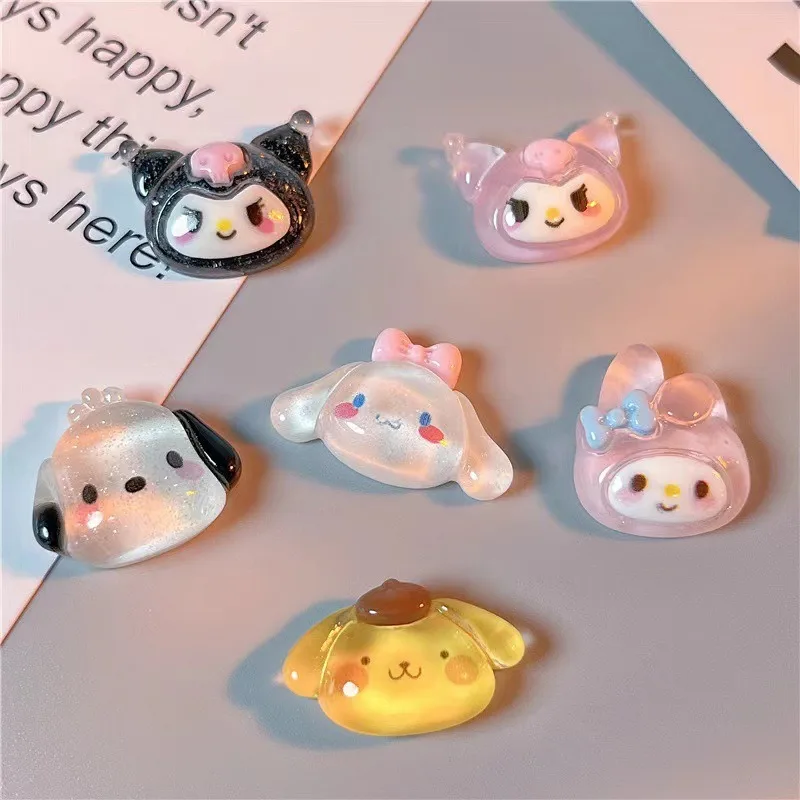 Miniso Cartoon Animal Transparent Sanrio Resin Accessories Cream Glue Hairpin Ring Headband Patch Mobile Phone Case Material