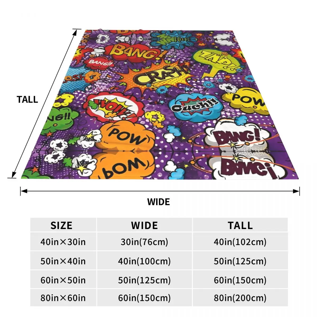 Comic Book Explosion Graffiti Art Pattern Blanket  Plush Throw Blanket For Couch Chair Travel Office Flannel Bedspread Bed Cover