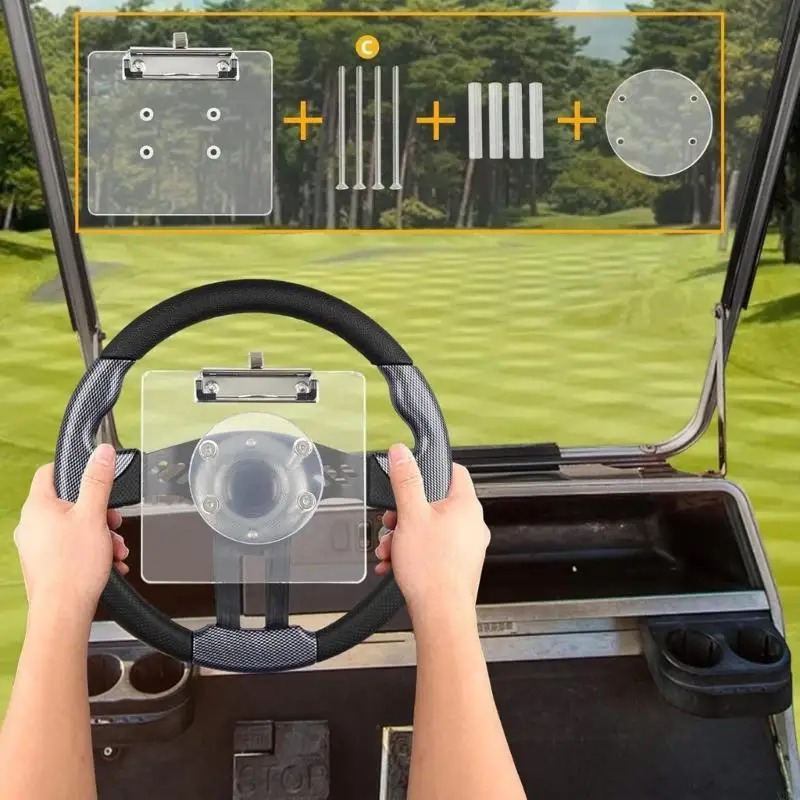 Golf Cart Steering Accessory Spring Clip Pen Mount Score Tracking Acrylic Panel X37F