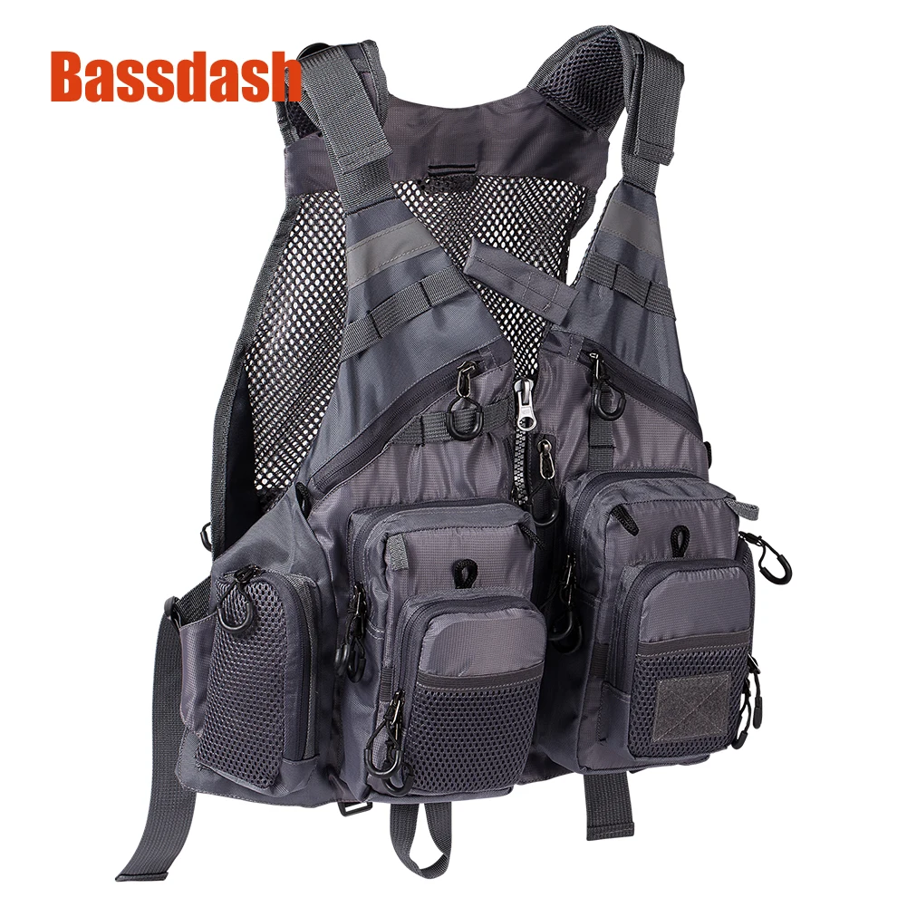 

Bassdash Strap Fishing Vest Adjustable for Fly Bass Fishing Outdoor Activities SD1