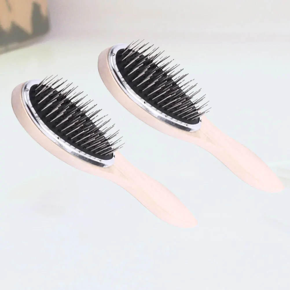

2pcs Women Comb Practical Hair Comb For Daily Use Shiny Silky Frizz Reduction Ergonomic Handle Durable Nylon Teeth Scalp Care