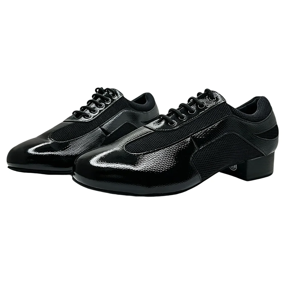 

Men Genuine Cow Leather Latin Dance Shoes Breathable Mesh Ballroom Tango Salsa Dancing Shoes Suede/Rubber Sole