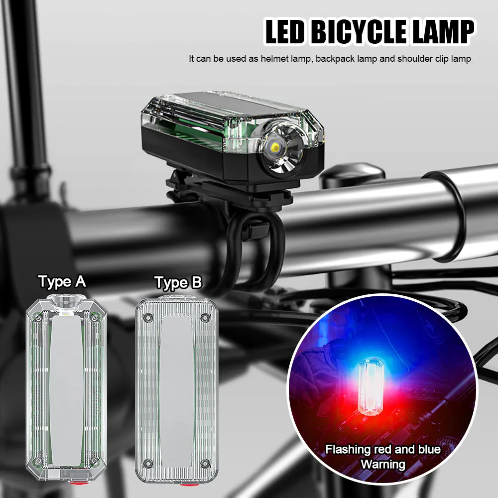 Enviado espana led vermelho azul polícia lâmpada led luz de advertência de carregamento usb bicicleta luz da cauda led à prova dwaterproof água capacete lâmpada