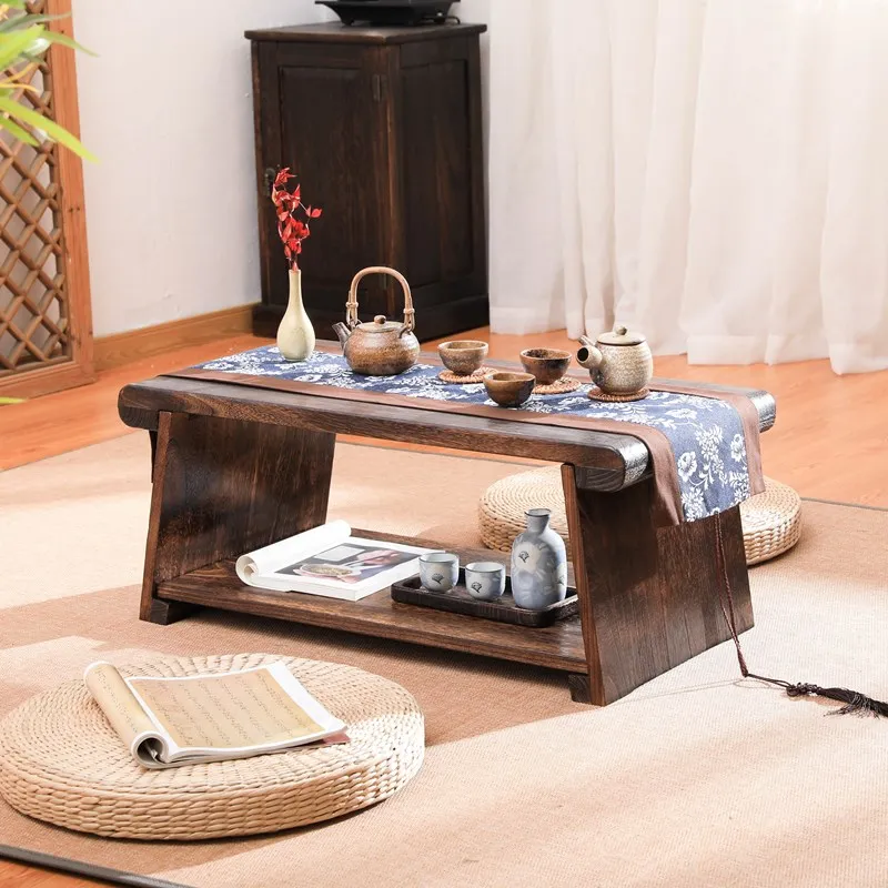 

Складной стол татами из массива дерева, японский чайный столик для гостиной, низкопрофильный журнальный столик, универсальный стол для балкона и спальни