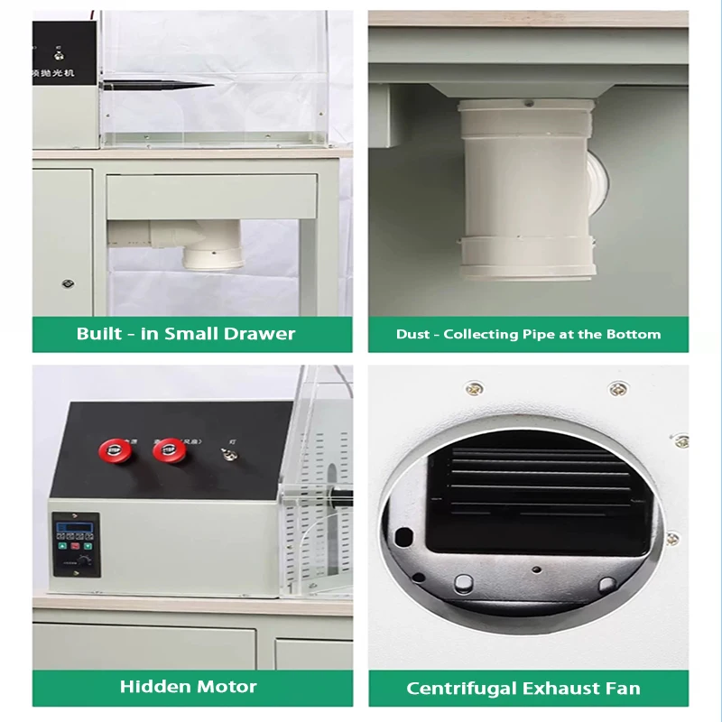 

220V 50hz Polishing Machine with Dust Collector 750W Polishing Grinding Motor Bench Grinder Polisher Jewelry Polisher Machine