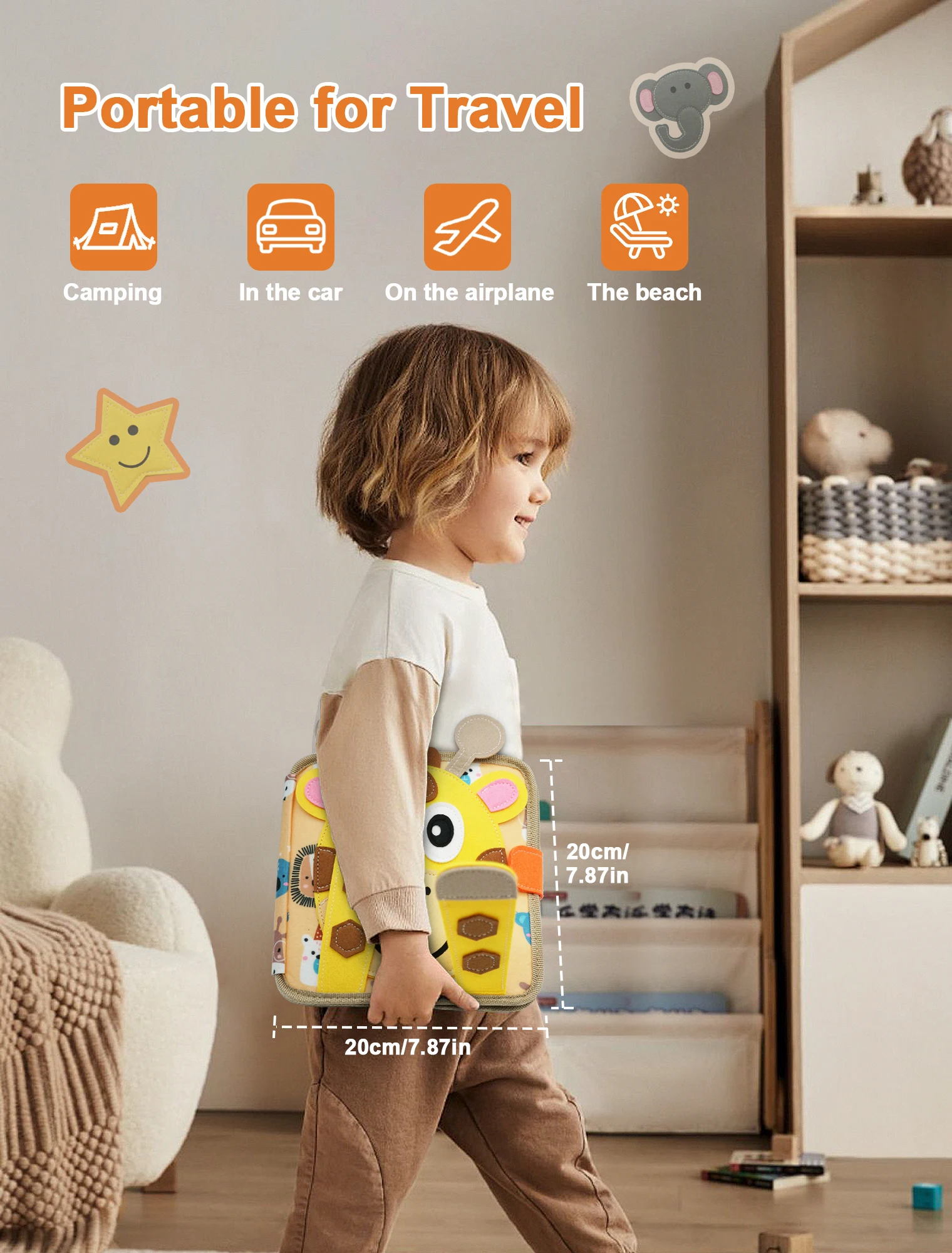 Montessori-Arbeitsbuch für Kleinkinder von 1–3 Jahren, frühes Lernen von leisen Büchern für Kleinkinder im Vorschulalter und pädagogisches Reiseaktivitätsspielzeug