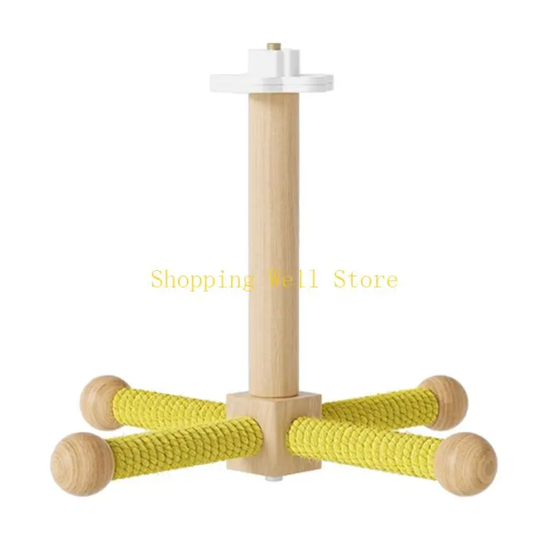 KX4B Colorful Rotating Windmills Toy Interactively Bird Stand Parrots Ferris Wheel Toy with Perches Exercise Gym Stand
