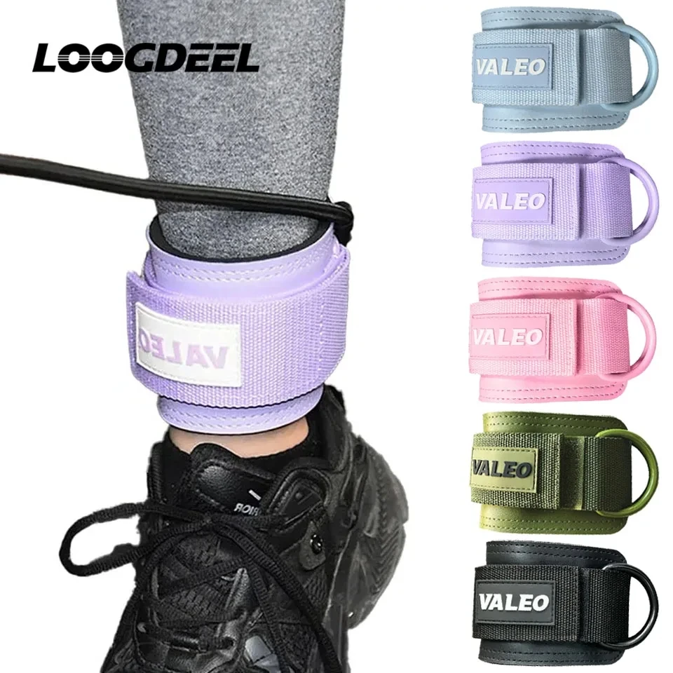 LOOGDEEL 1Pcs Fitness Ankle Straps Adjustable Foot Support Padded Cuff Ankle Weight Leg Training Brace Yoga Sport Tool Women Men