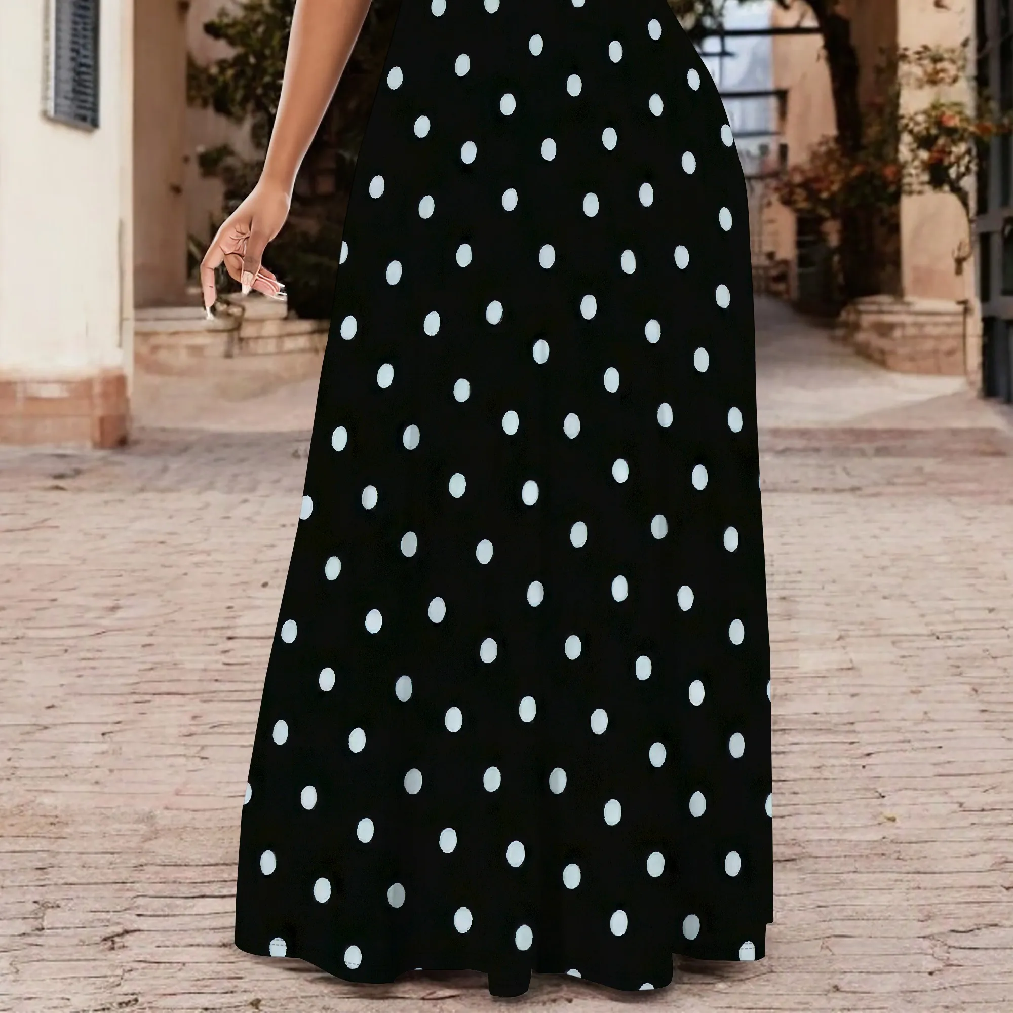 Womens Short Sleeve Maxi Dresses Empire Waist Long Dress