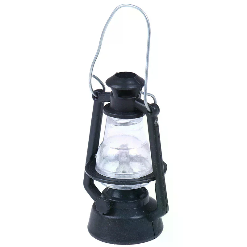1:12 Domek dla lalek prezent dla dzieci zabawka mini meble miniaturowa czarna lampa naftowa