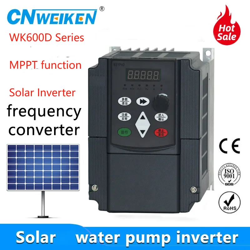 

WK600D 2.2KW Machine Inverter 1.5KW Solar VFD Water Pump 220V Frequency Drive Inverter Machine for Single Phase or 3 phase motor