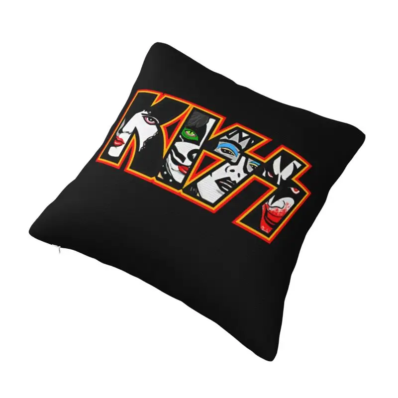 Custom Heavy Metal Rock Band Cushion Cover 40x40cm Kiss Music Soft Cute Throw Pillow Case