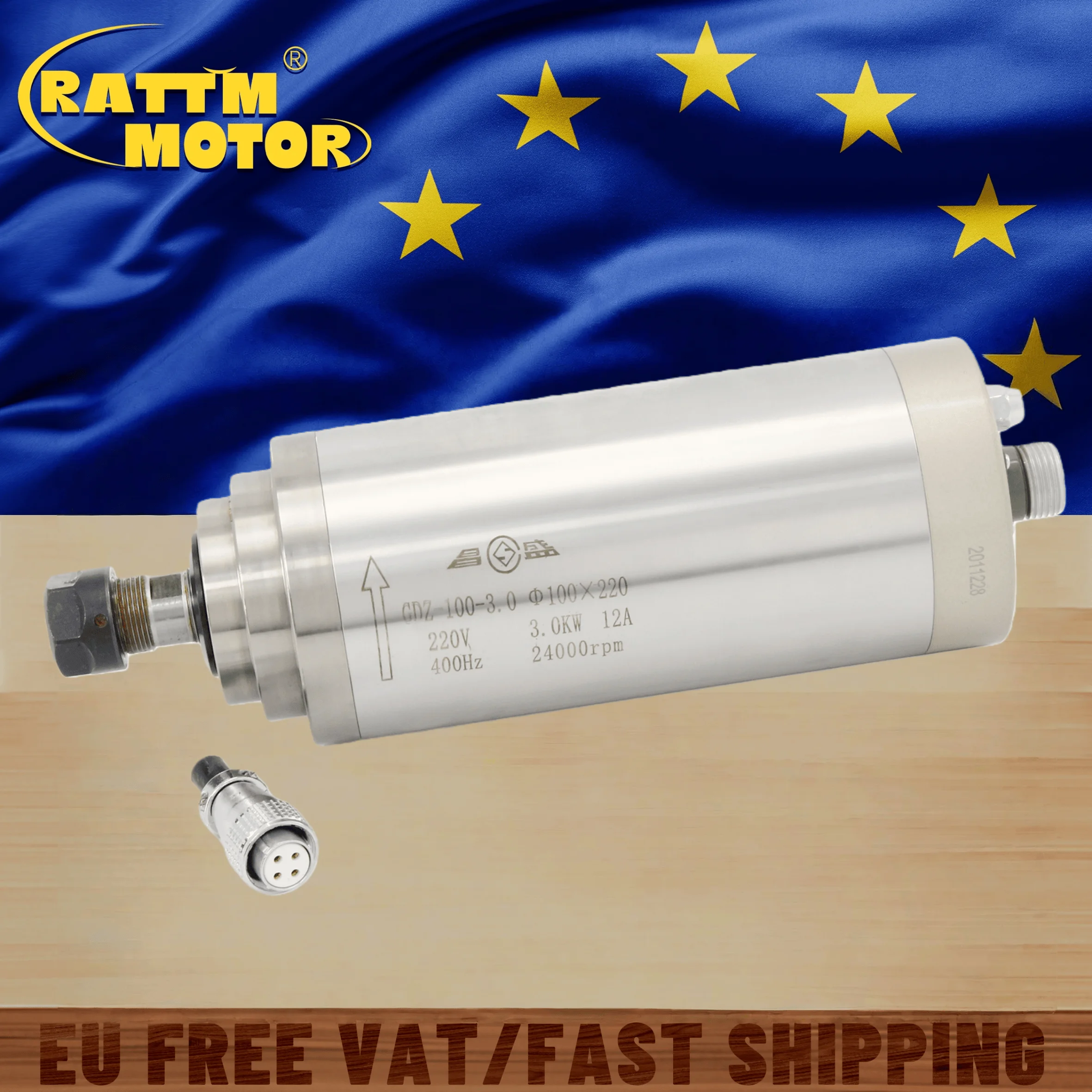 GDZ-100-3.0 CNC 3KW ER20 Wassergekühlter Spindelmotor-Kit + HY HUAN YANG Inverter VFD für Fräsmaschine