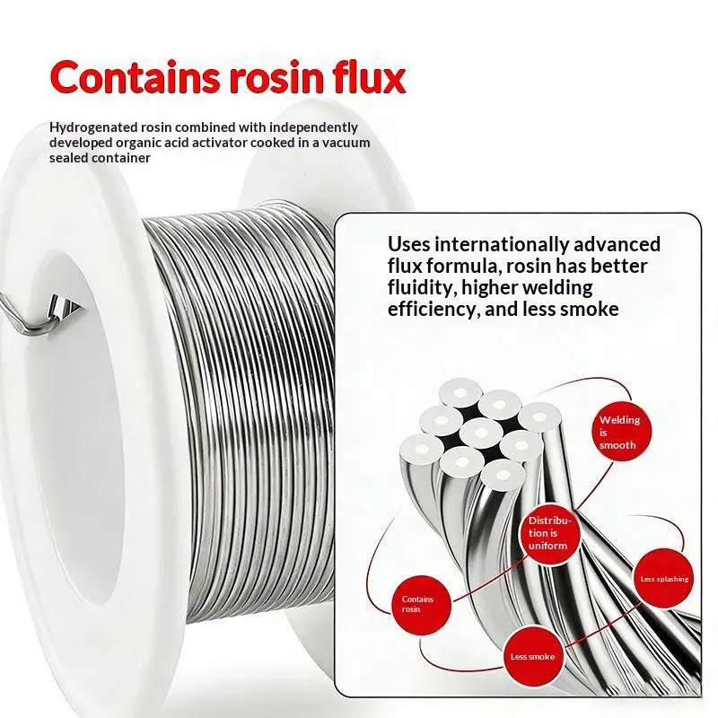 Welding Solder Wire High Purity Low Spot Rosin Core Soldering Wire Roll No-clean FLUX 2.0% Tin BGA Welding Tool