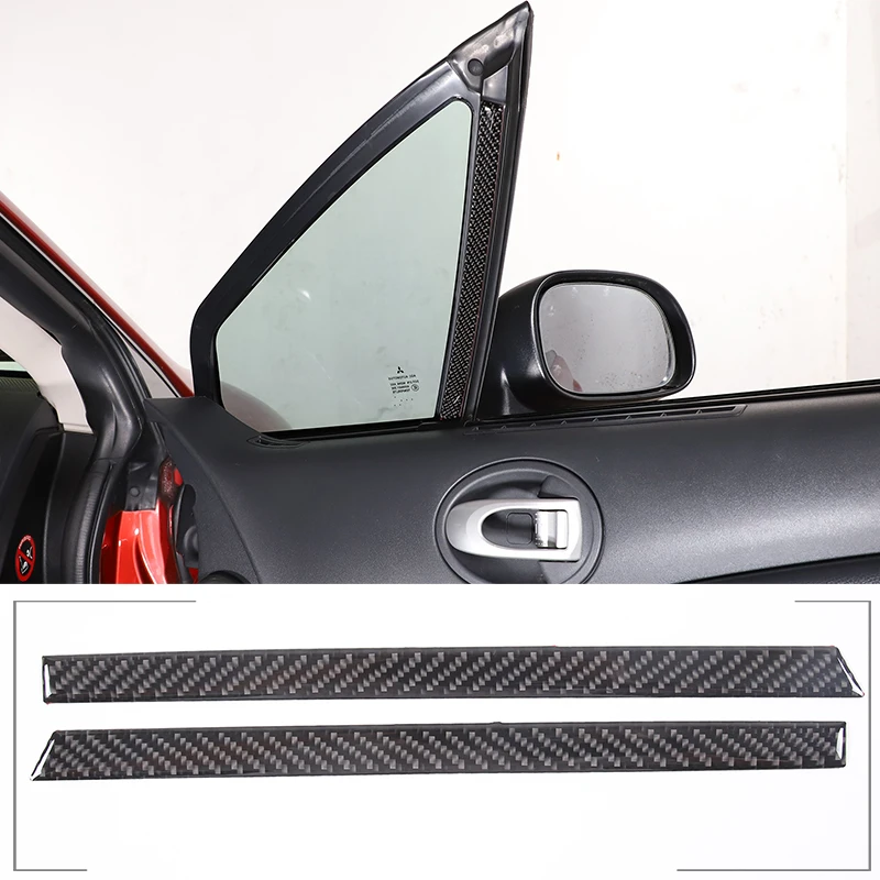 

For Mitsubishi Eclipse 2006-2011 Car A Pillar Decorative Panel Stickers Soft Carbon Fiber Interior Accessories 2 Pcs