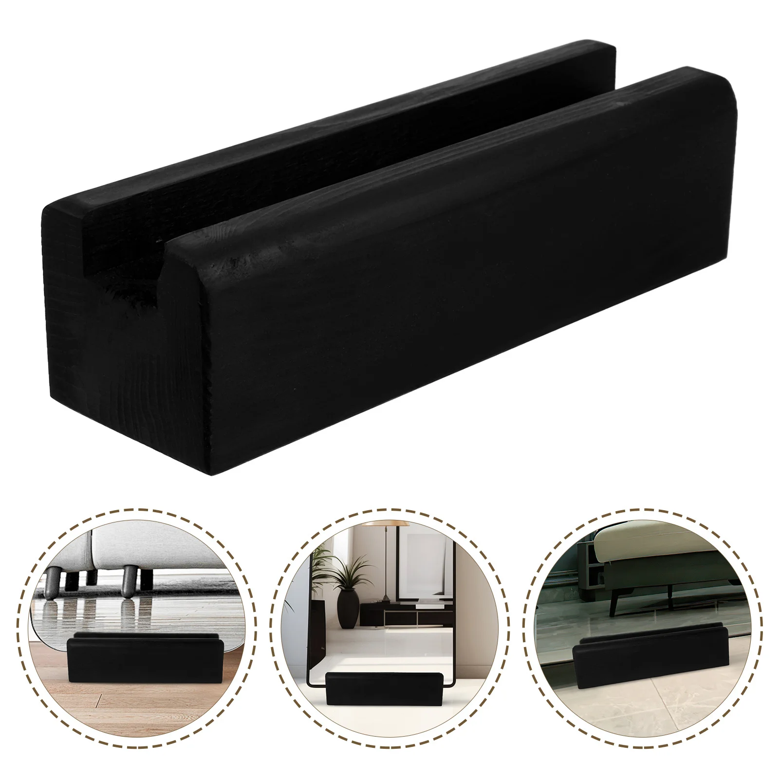 

Multi-Use Wooden Full Length Mirror Support Slot Design Holder Stand Base Anti-Skid Floor Mirror Rack Household Display