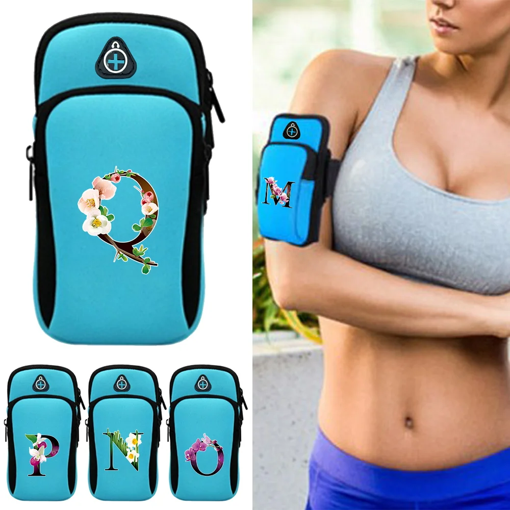 Universal Armband Sport Phone Bags for Running Arm Phone Holder Sports Mobile Bag Printing Flower Color Series Running Accessory