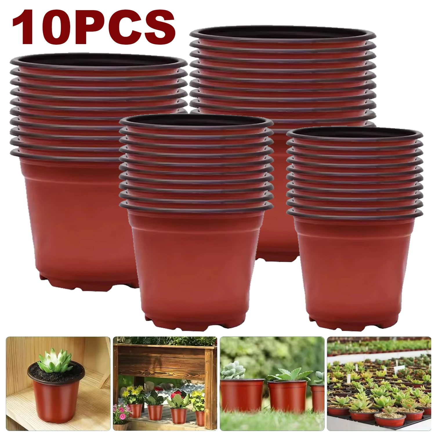 

10PCS Plastic Garden Planter Nursery Plant Grow Pots Cup for Flower Succulent Plastic Pot Gardening Tool Home Grow Pot Wholesale