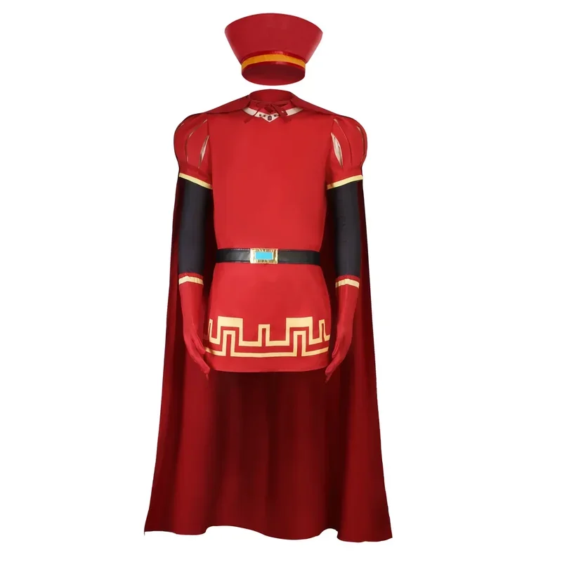 Anime Lord Farquaad Cosplay Costume Middle Ages Red Cloak Set Halloween Carnival Party Performance Costume Props Role playing