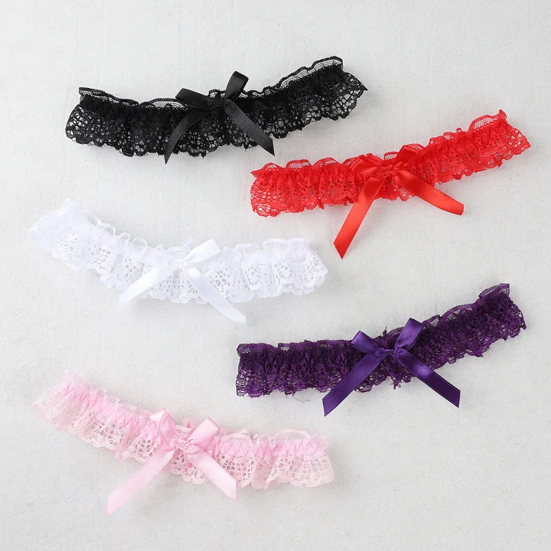 Women Sexy Bow Lace Leg Ring Lingerie Floral Garters Belt Bowknot Leg Loop Wedding Bridal Cosplay Lolita Girl Stocking Suspender