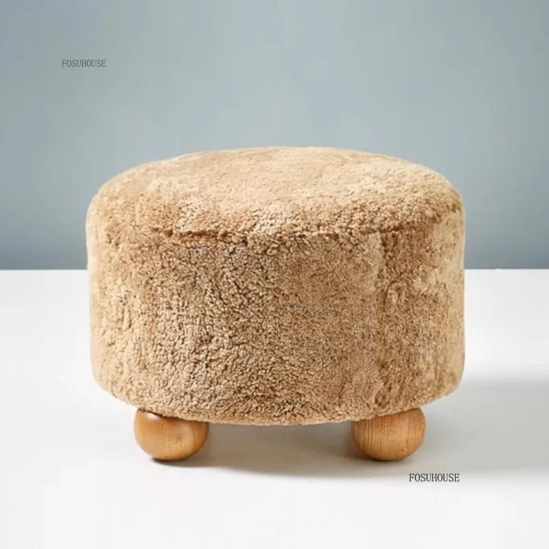 القرون الوسطى كريم صوف الضأن منخفضة العثمانيين الفرنسية حذاء قماش تغيير البراز مصمم المنزل أريكة البراز غرفة نوم خلع الملابس البراز #3