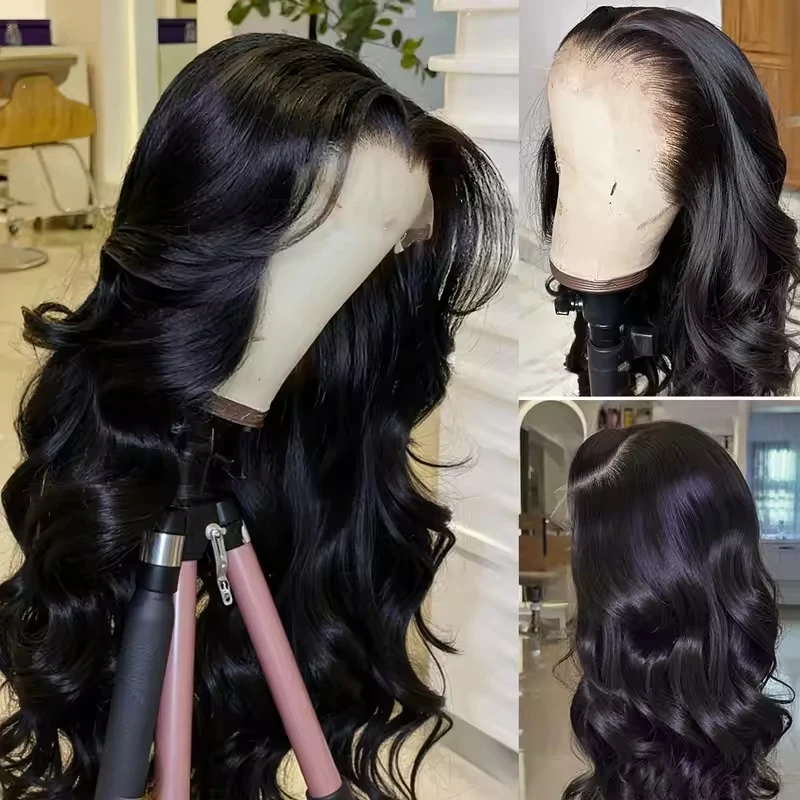 

30-дюймовые объемные волны, парики спереди, человеческие волосы 13x6 Hd, парики спереди, человеческие волосы, предварительно выщипанные, плотность 200, натуральный цвет волос