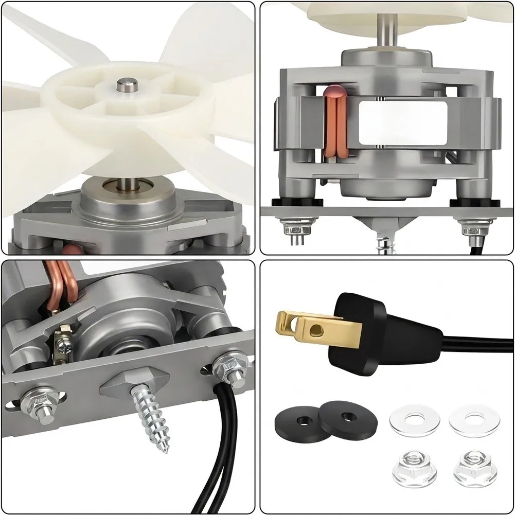 Replacement Motor for S99080199 For Exhaust Fan with Integrated Fan Blade Power Cord and Standard Mounting Accessories