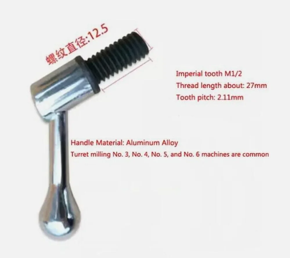 

1PCS Milling Machine Table Lock Bolt CNC Mill Tool Handle M1/2 Thread Head For Bridgeport Part