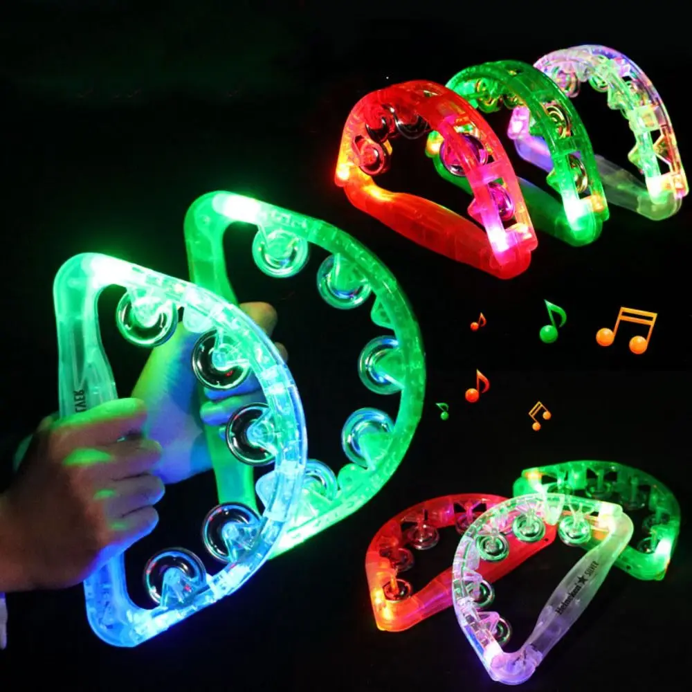 

ABS Illuminated Hand Rattle New Sensory Toy Random color Led Tambourine Hand Rattle Party