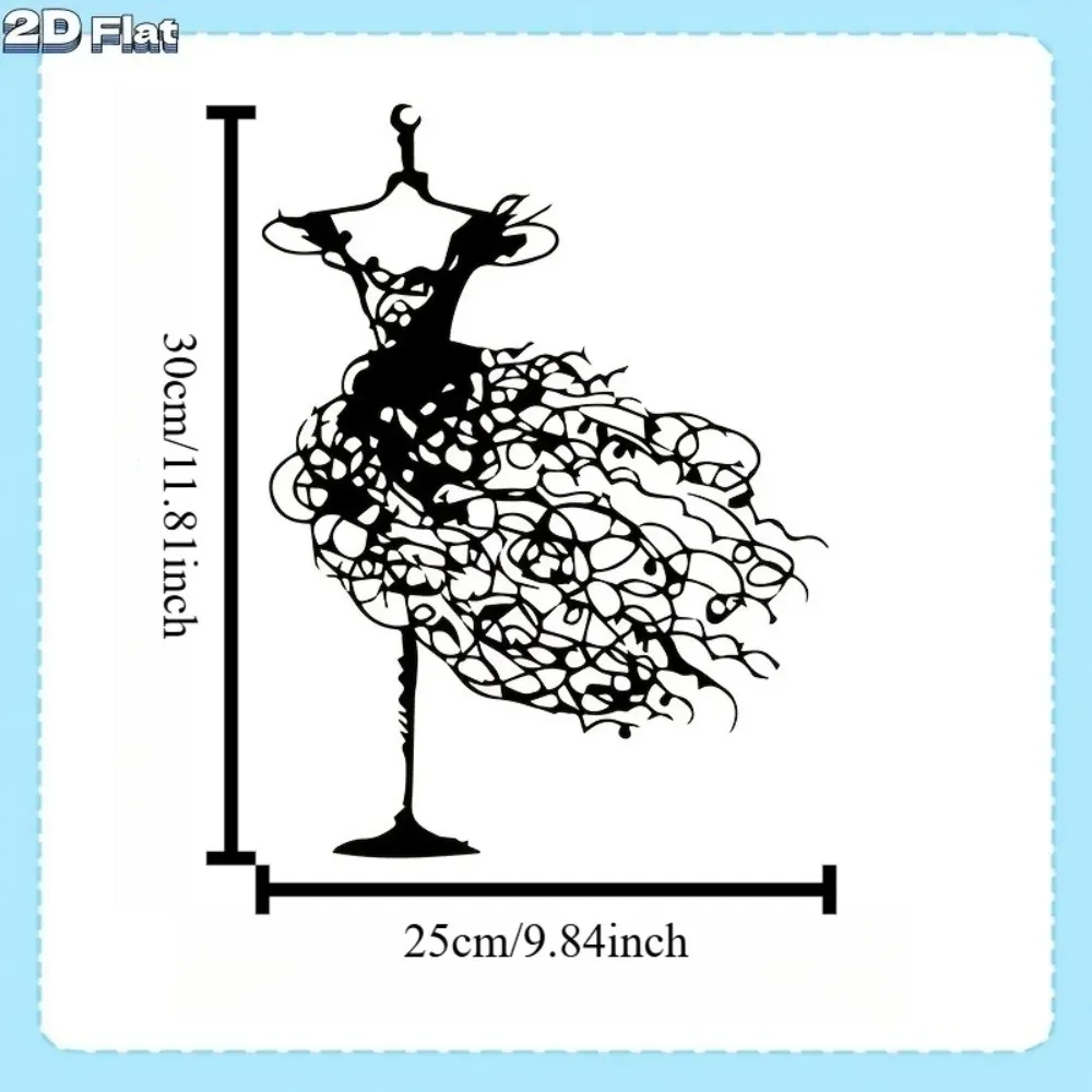CIFBUY Iron Art Wall Decor Abstract Metal Mannequin Dress Line Art Hanging Sign Minimalist Black Metal Plaque For Bedroom Salon