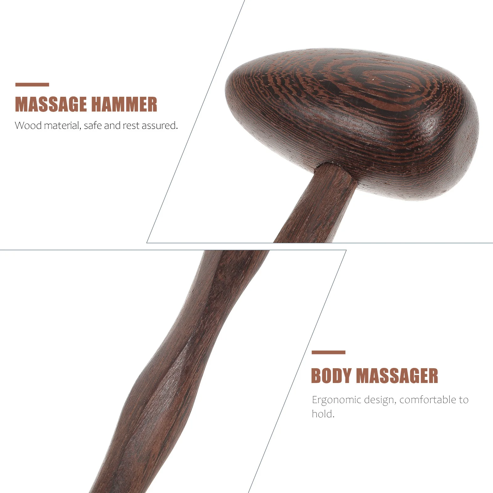 

1Pcs Acupoint Massage Hammer Wooden Handle Portable Body Massage Tool Relieve Muscle Tension Office Students Elderly Travel