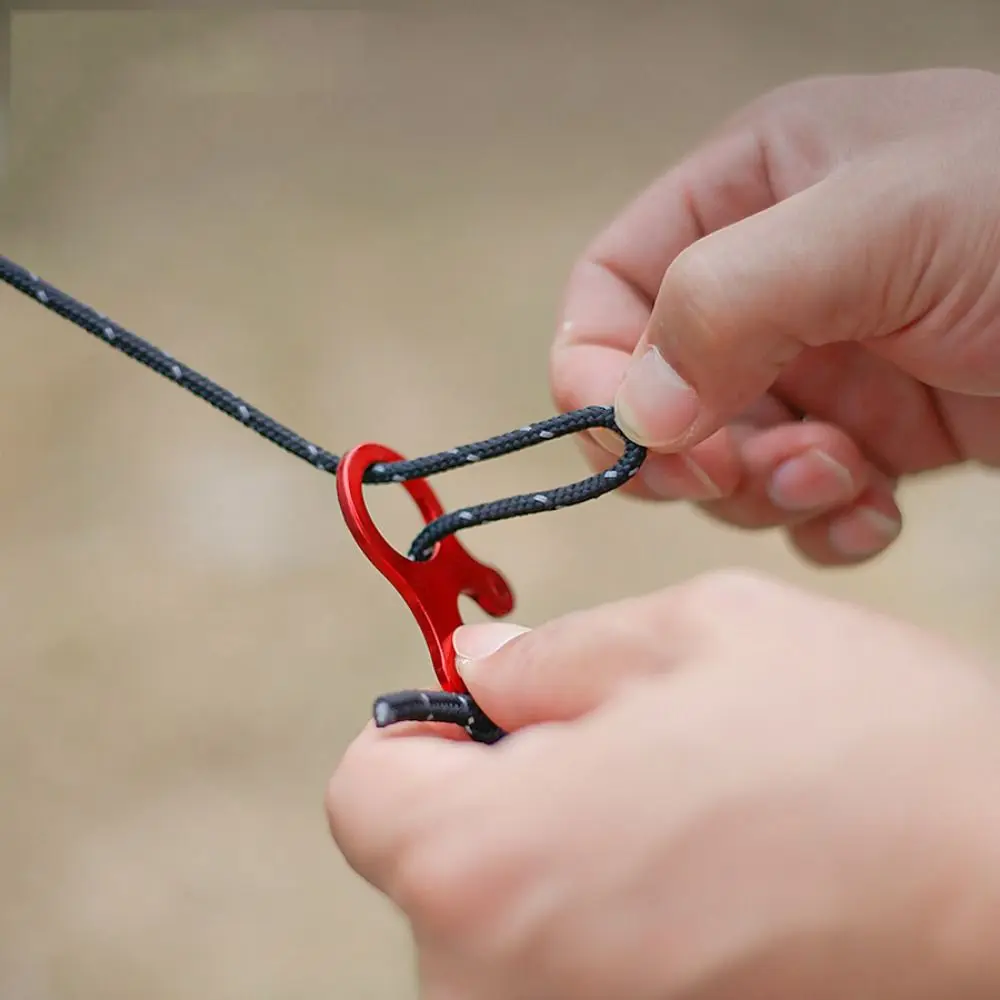 

5pcs 3 Hole Camping Tent Cord Buckle Snail Shape Wind Rope Buckle Cord Rope Buckle No Deformation Aluminum Alloy