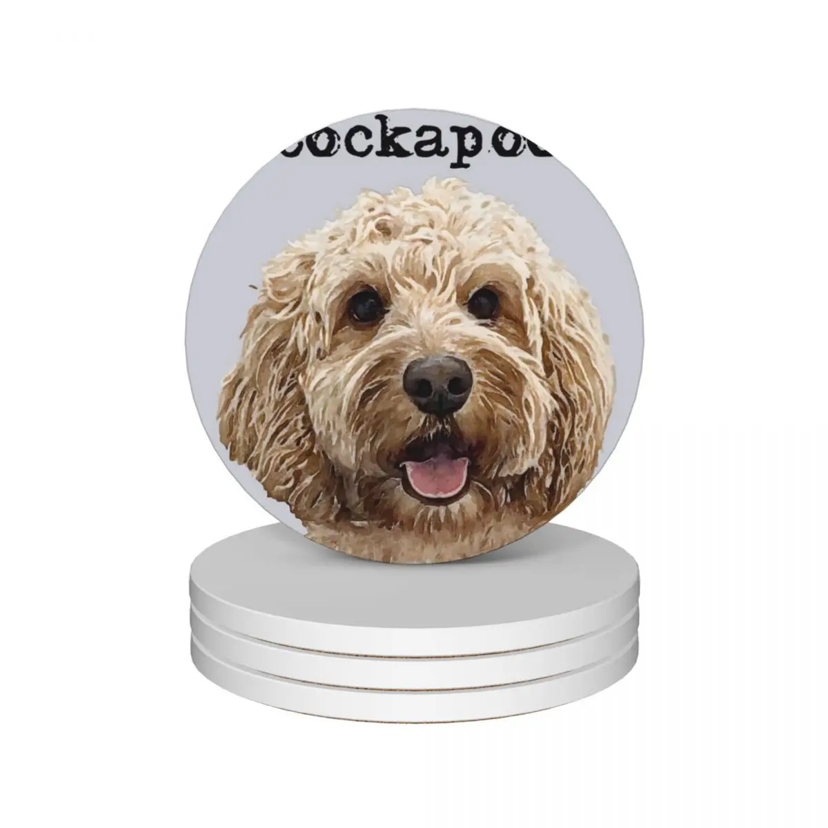 

Apricot Cockapoo Dog Ceramic Coasters (Set of 4) cup pads christmas tea customized drink set Coasters