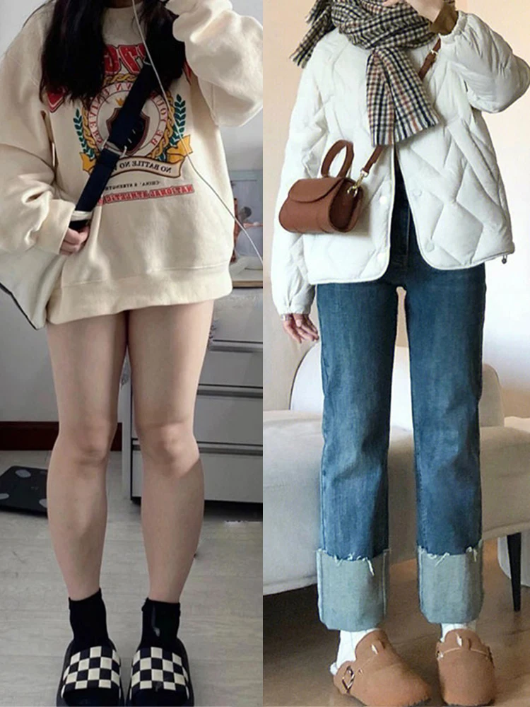 

Spring 2023 plus Size Women's Straight Leg Jeans High Waist Slimming Versatile Cuffed Ankle-Length Pants