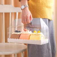 5Pack Transparent Cake Box Birthday Surprise Gift Baking Box Towel Roll Baking Cupcake Packaging Wedding Party Supplies