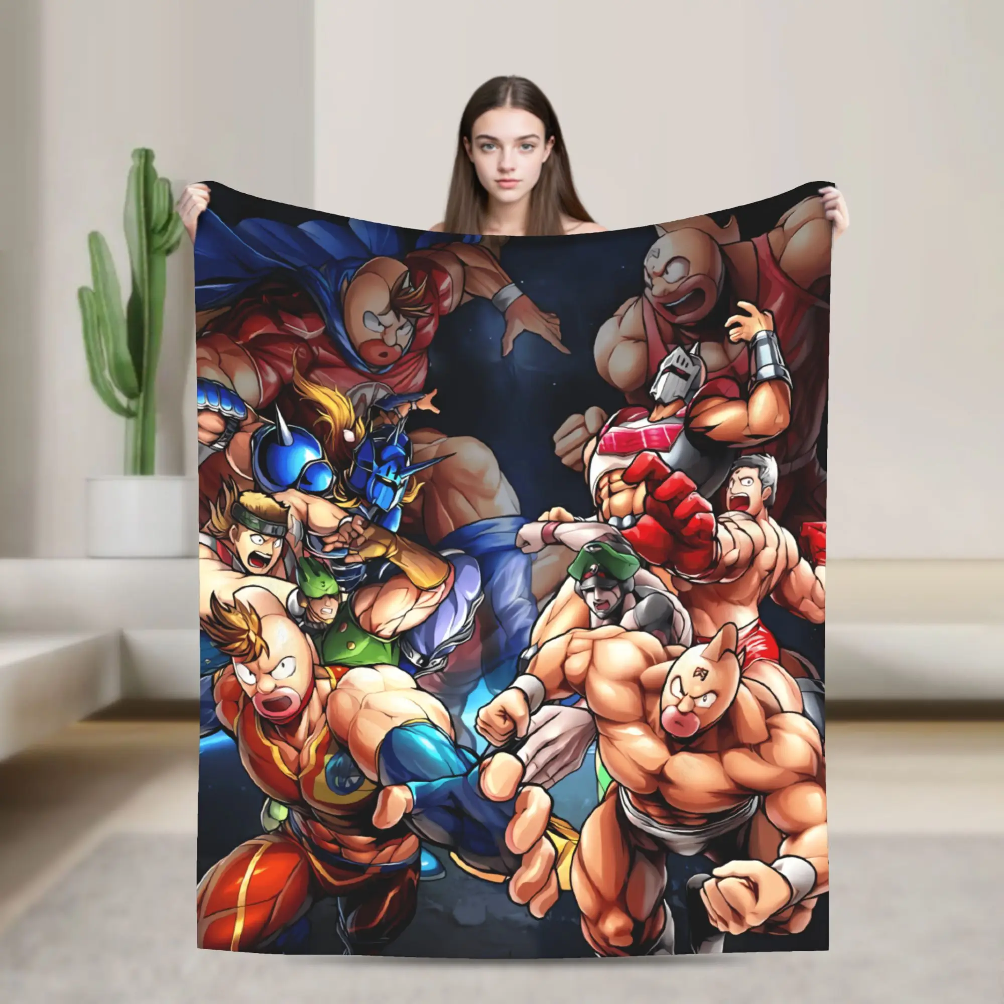 

Фланелевое одеяло Kinnikuman с рисунком, зимнее супер теплое одеяло для студентов, гостиная, новинка, покрывало, чехол для дивана-кровати