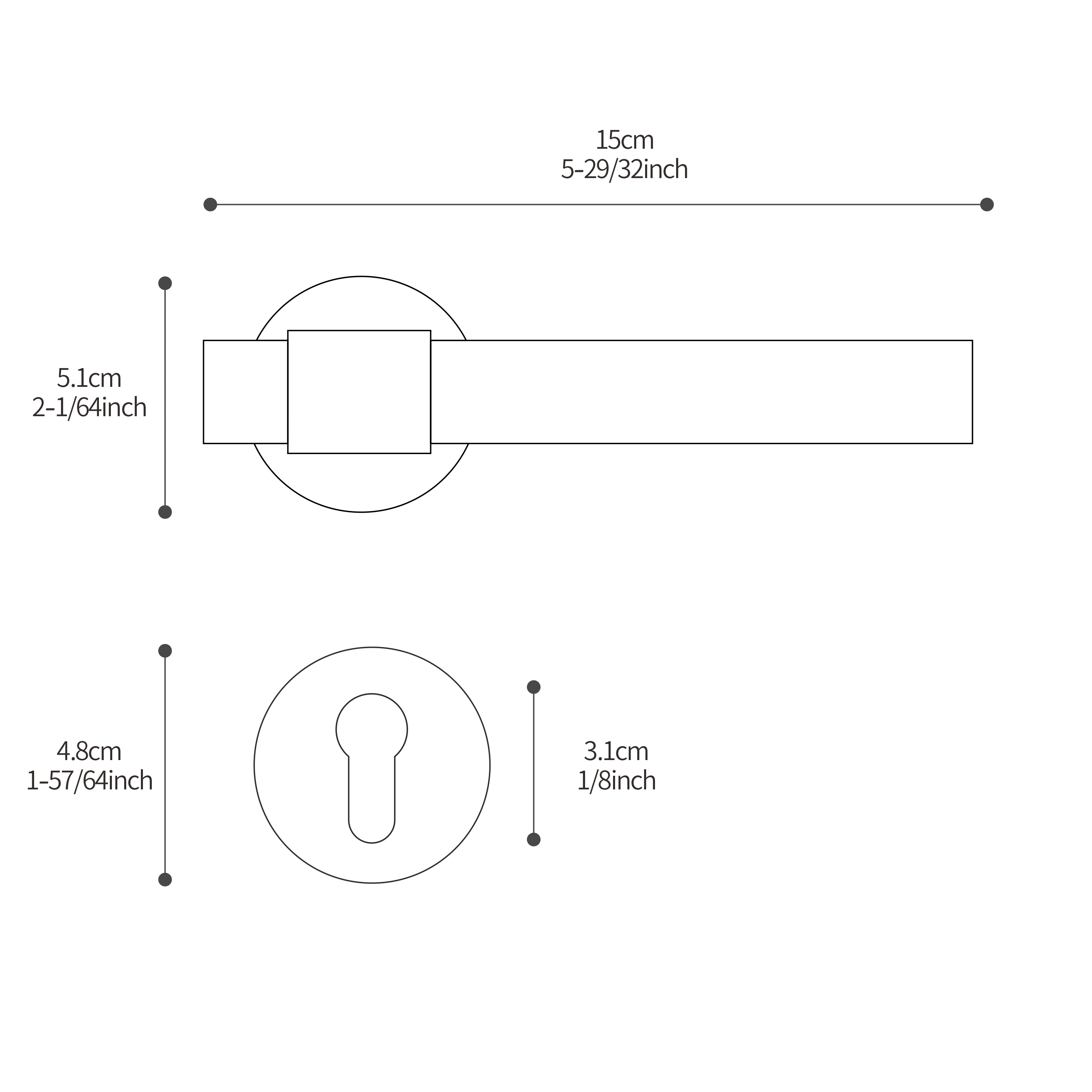 Viladepot Privacy Door Handle White Oak Handle Lever Matt Nickel Bedroom Bathroom Passage Door Lock Without Lock Cylinder