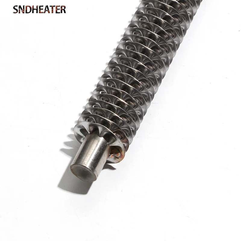 SNDHEATER Finned Heating Tube 304 Stainless Steel Radiator 110V 220V 380V 150W/200W/250W/300W Oven Ten Dia. 12mm Fin 24mm