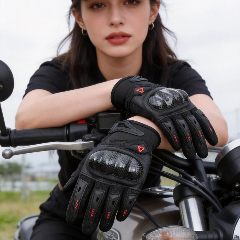 

VE-132 Full Finger Motorcycle Gloves Carbon Fiber Hard Knuckle Anti-Fall Touchscreen Men Women Racing Riding Bicycle M-2XL