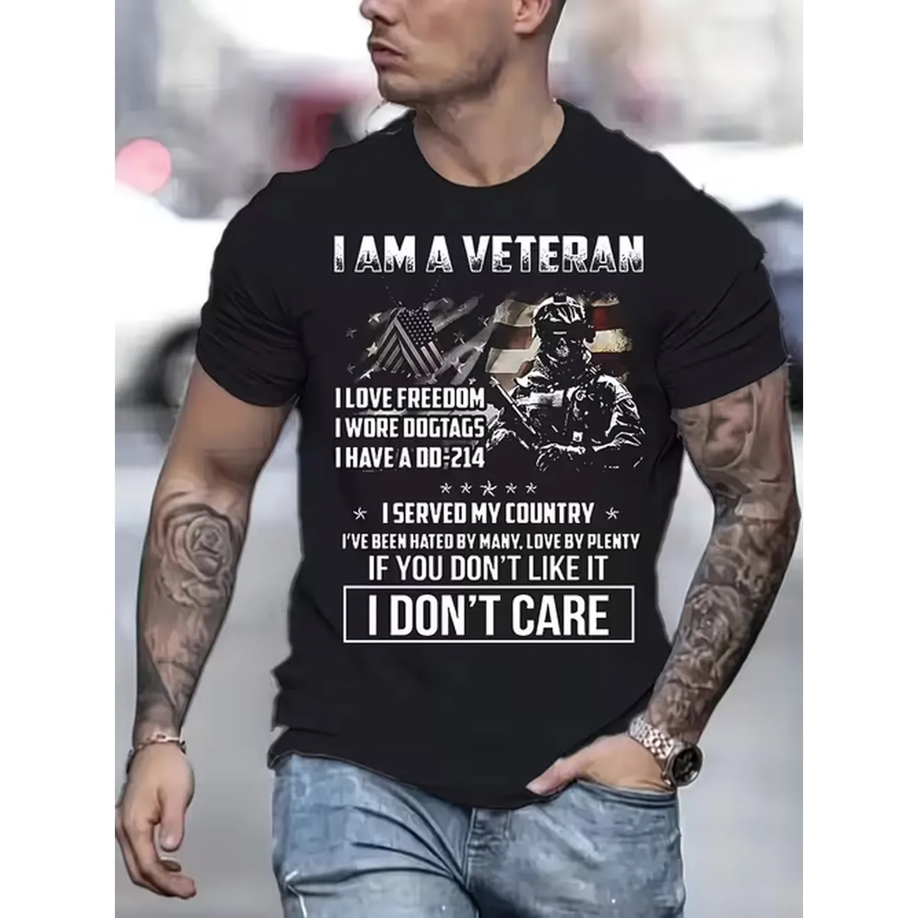Veterans Day Retirement Pattern T Shirt Creative Fashion Style Pattern Unisex Black T Shirt 100 Cotton 180G Short Sleeve Round Neck Versatile Printed T Shirt Suitable For Outdoor Sizes S 3Xl Ideal For Relatives