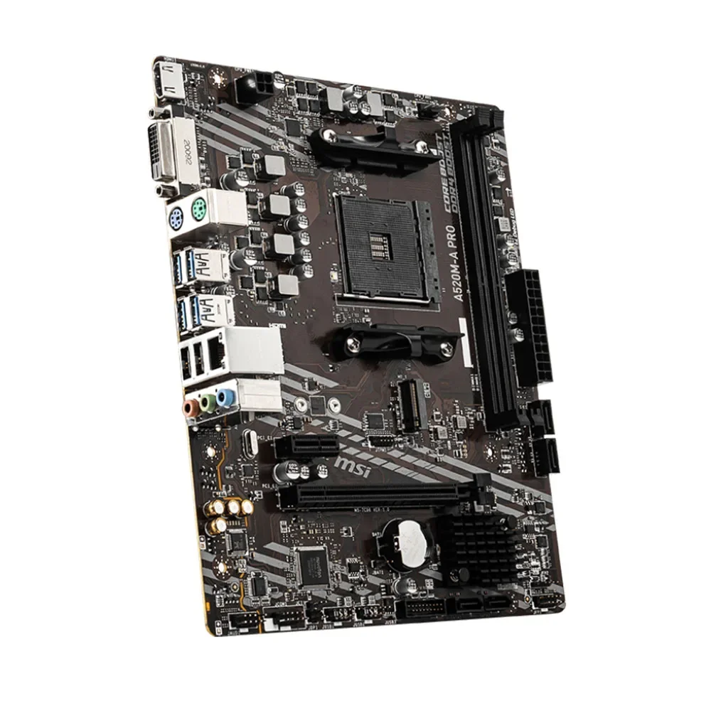 Материнская плата MSI AMD A520M-A PRO с поддержкой процессора Ryzen R3 R5 R7 5000 и 3000 Series, материнская плата AM4 M.2 NVME, двухканальная DDR4, полностью новая
