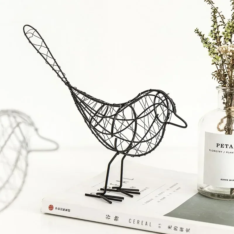 Home Decoration Creative Gift Souvenirs Room Decor Figurines Abstract  Miniatures Vintage Animal   Iron Bird