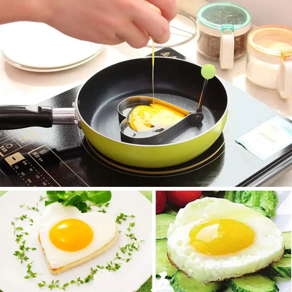 

Stainless Steel Omelette Mold Maker Love Star Bear Flower Mold Fried Egg Shaper Kitchen Tools Accessories Egg Tool