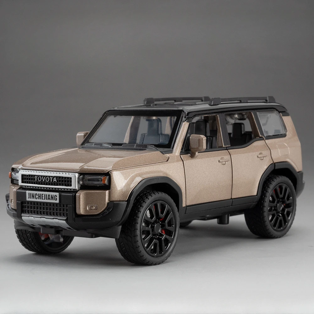 1:32 Prado SUV Automodell Spielzeug Legierung Druckguss Zurückziehen 6 Türen Geöffnetes Sound Licht Geländewagen Geschenke für Kinder Sammlung